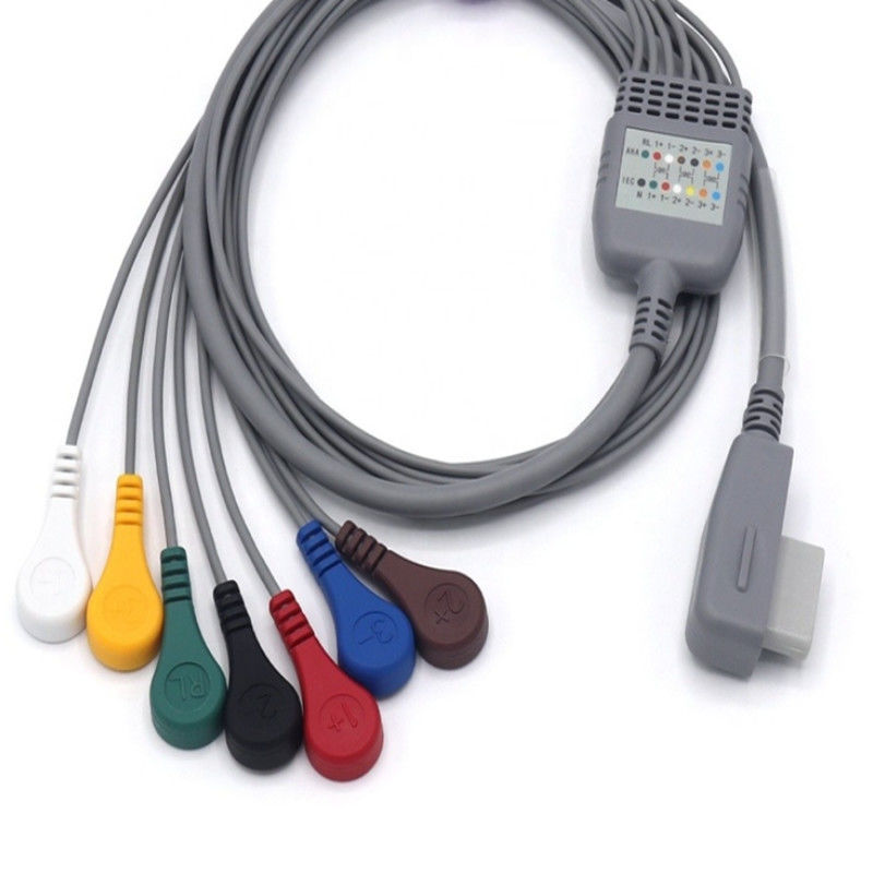 ISO13485 Καταγραφέας ECG Holter Καλώδιο φορητό με 7 μοχλούς