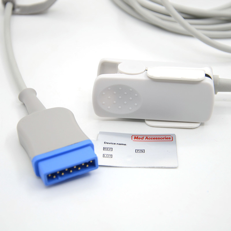 GE 11 καρφίτσες Μεγάλων δάχτυλο TPU Gray Spo2 Sensor Cable Single Pack για όλους τους τύπους ασθενών CE πιστοποιημένο