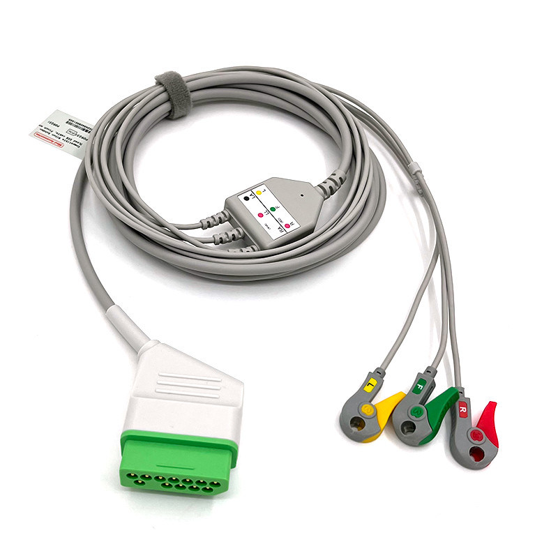 Nihon Kohden 12pin ECG Monitor Καλώδιο Γκρίζο Χρώμα Λατέξ Χωρίς Πολυλειτουργία