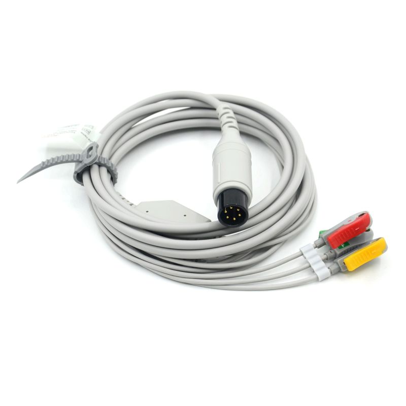 Συμφωνητικό AAMI Συμφωνητικό 3 Lead ECG Cable IEC Grabber για ιατρικά αξεσουάρ