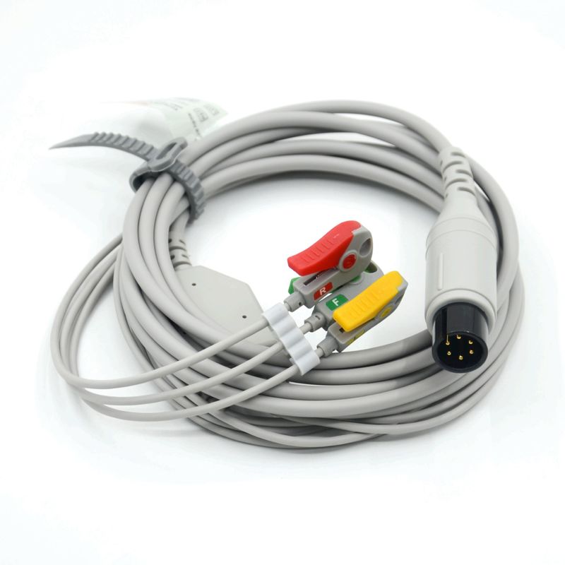 Συμφωνητικό AAMI Συμφωνητικό 3 Lead ECG Cable IEC Grabber για ιατρικά αξεσουάρ