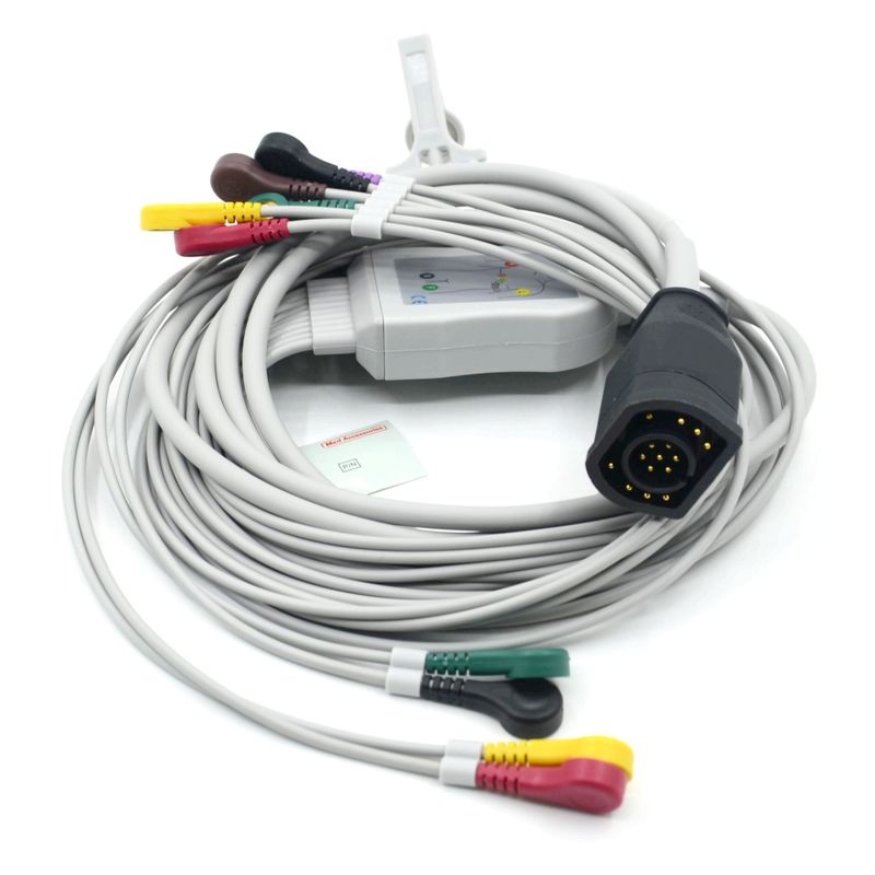 Συμβατό Zoll 10 Leads Snap Type IEC Standard EKG καλώδιο και καλώδια