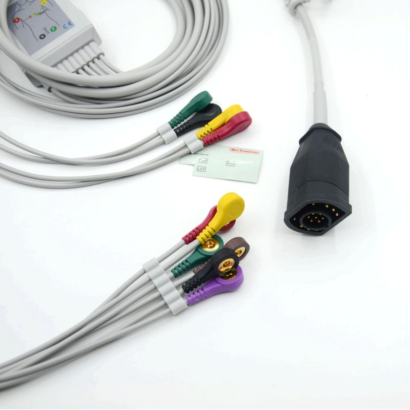 Συμβατό Zoll 10 Leads Snap Type IEC Standard EKG καλώδιο και καλώδια