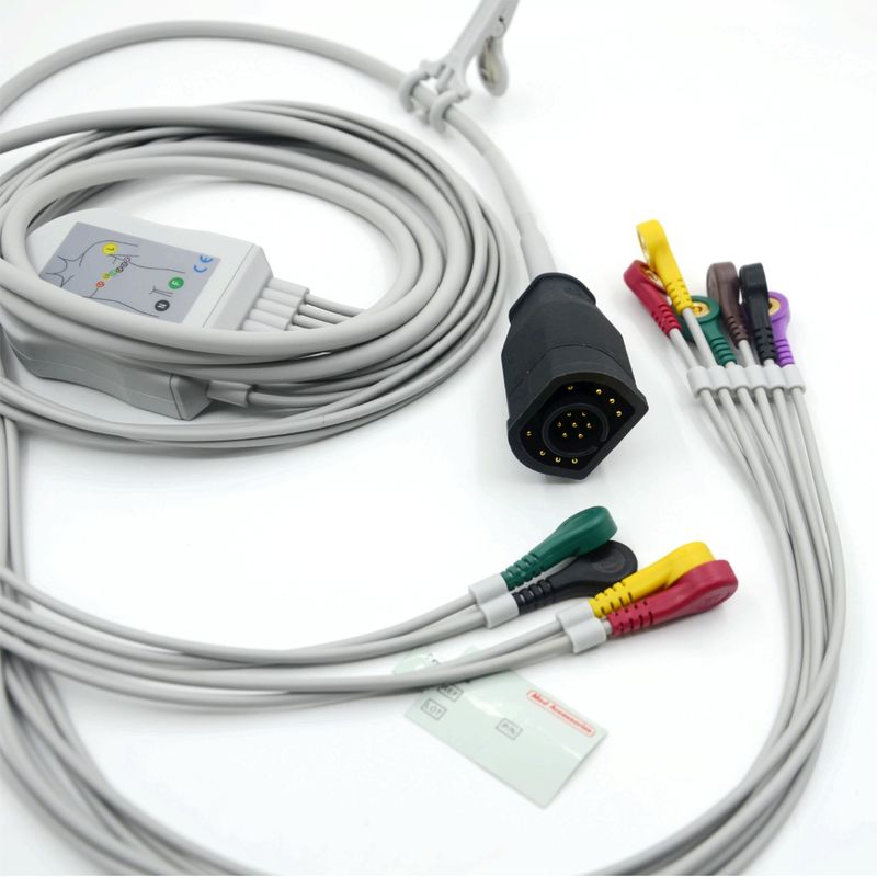 Συμβατό Zoll 10 Leads Snap Type IEC Standard EKG καλώδιο και καλώδια