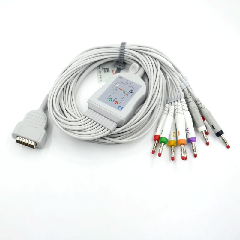 Συμφωνητικό Nihon Kohden 10 Leads EKG Medical ECG Cable 4.0 Banana AHA για το παρακολούθηση του ασθενούς