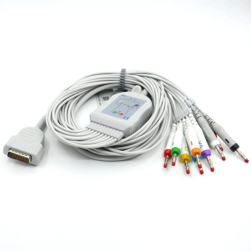 Συμφωνητικό Nihon Kohden 10 Leads EKG Medical ECG Cable 4.0 Banana AHA για το παρακολούθηση του ασθενούς