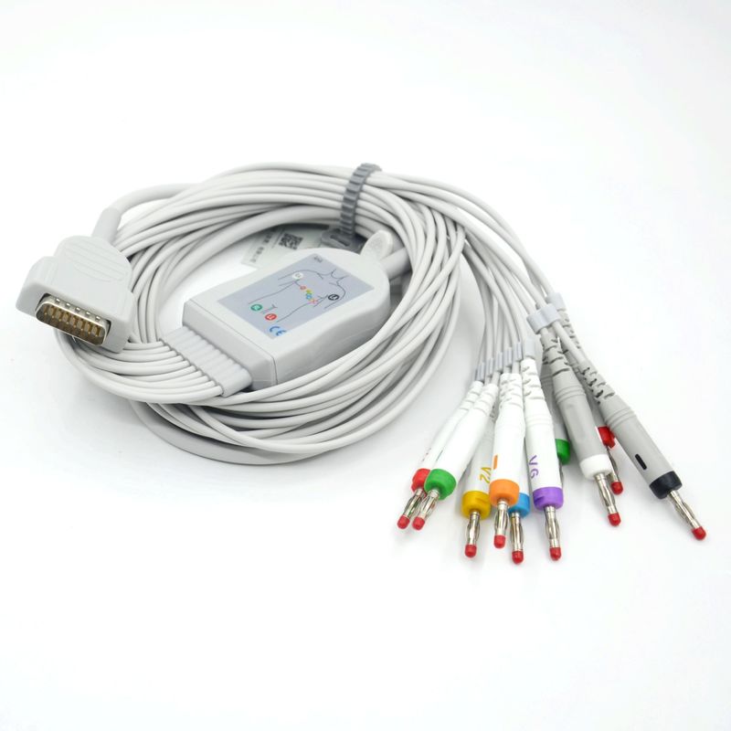 Συμφωνητικό Nihon Kohden 10 Leads EKG Medical ECG Cable 4.0 Banana AHA για το παρακολούθηση του ασθενούς