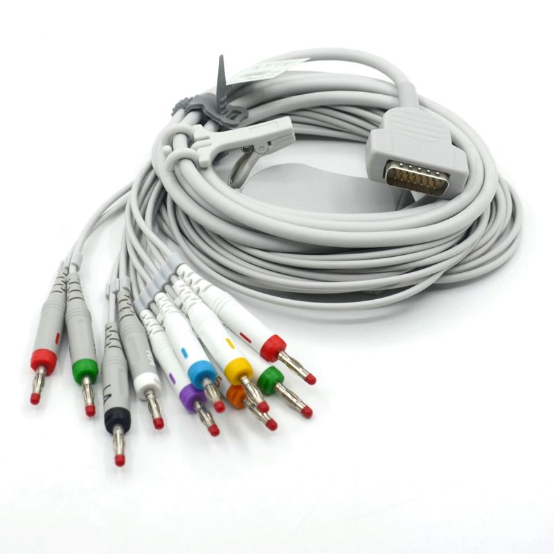 Συμφωνητικό Nihon Kohden 10 Leads EKG Medical ECG Cable 4.0 Banana AHA για το παρακολούθηση του ασθενούς