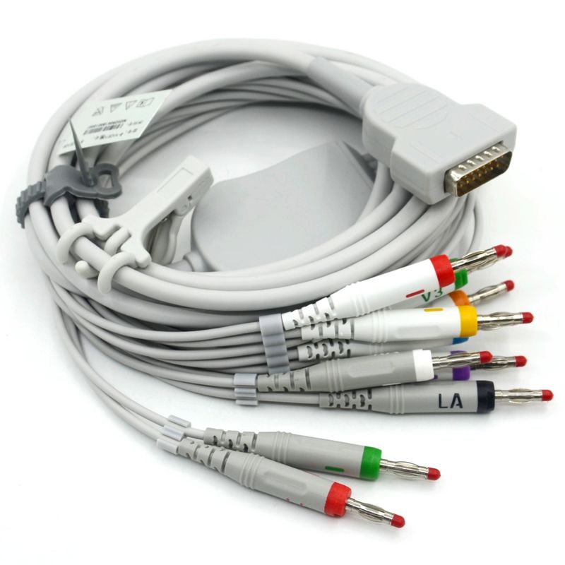 Συμφωνητικό Nihon Kohden 10 Leads EKG Medical ECG Cable 4.0 Banana AHA για το παρακολούθηση του ασθενούς
