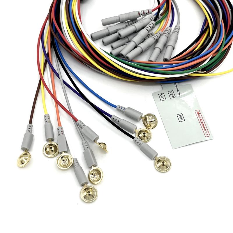 Ελαστικό ιατρικό καλώδιο κουμπιού, 3/5/7/10 Lead Snap 10 Lead Holter ECG EEG καλώδιο