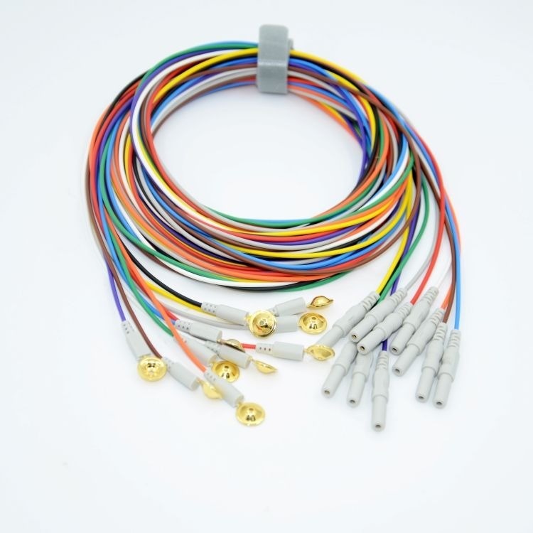 Ελαστικό ιατρικό καλώδιο κουμπιού, 3/5/7/10 Lead Snap 10 Lead Holter ECG EEG καλώδιο