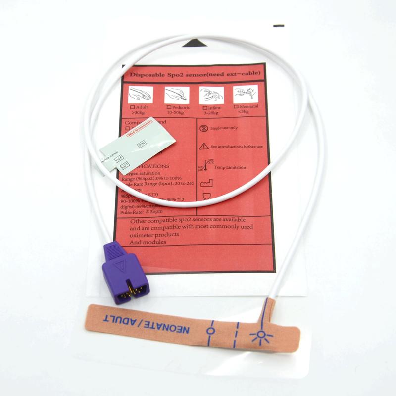 Ιατρικά Συσκευάσματα Προμηθευτής Τυλί Stretch Compatible Nellcor 9pin Disposable SpO2 Sensor Για Νεογέννητα / Ενήλικες