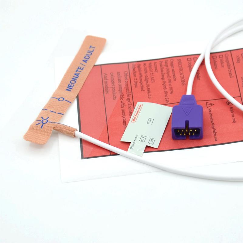 Ιατρικά Συσκευάσματα Προμηθευτής Τυλί Stretch Compatible Nellcor 9pin Disposable SpO2 Sensor Για Νεογέννητα / Ενήλικες