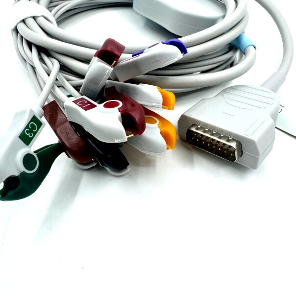 Med Accessories Συμβατό καλώδιο EKG 10 μολύβδου με ιατρικά αναλώσιμα ιατρικού τύπου Latex Grabber End Medical-Grade TPU Latex Certified RoHS